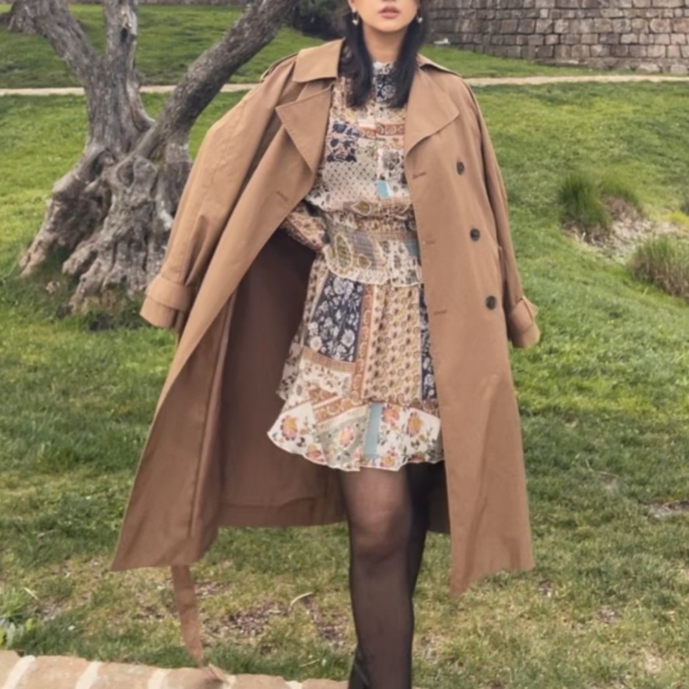 Brown trench coat